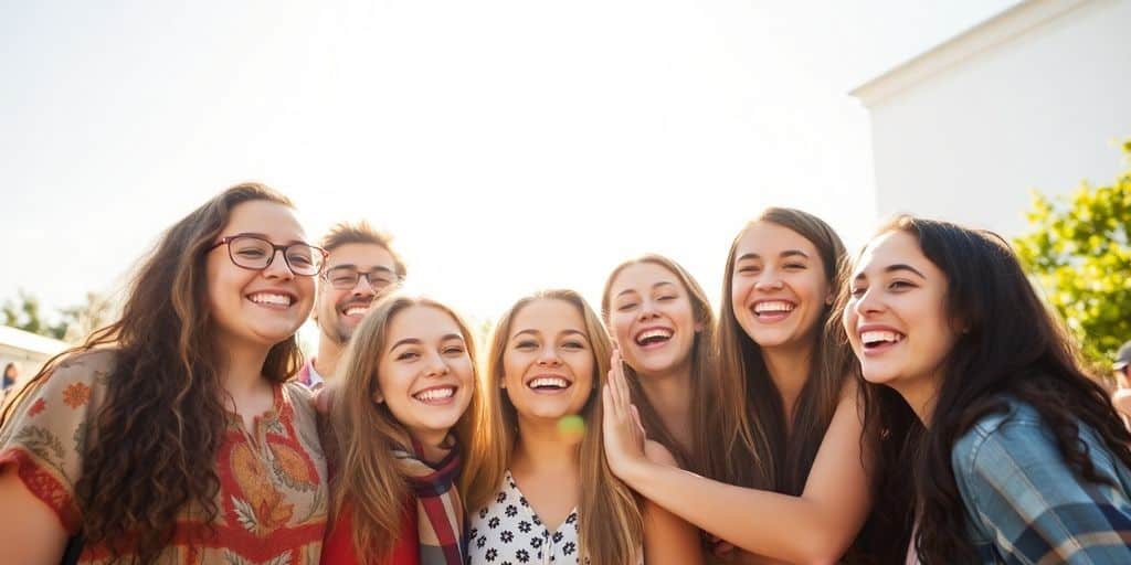 Junge Menschen aus verschiedenen Ländern im Gespräch