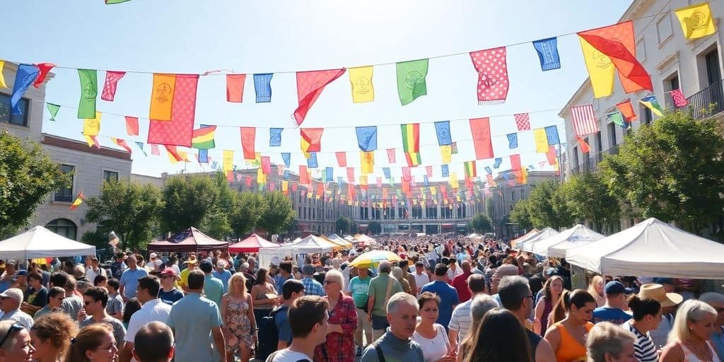 Besucherinnen und Besucher eines Kulturfestes