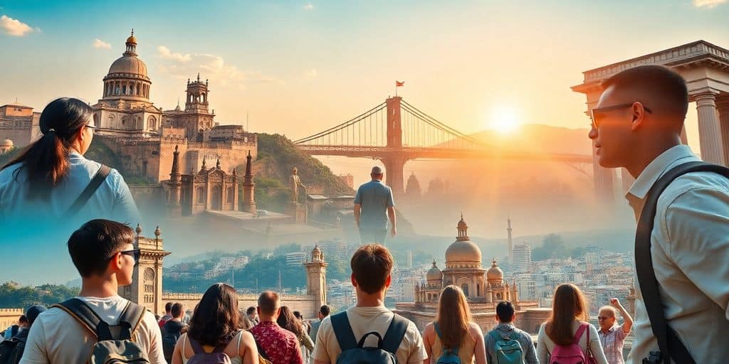 Besucher vor einem historischen Bauwerk